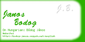 janos bodog business card